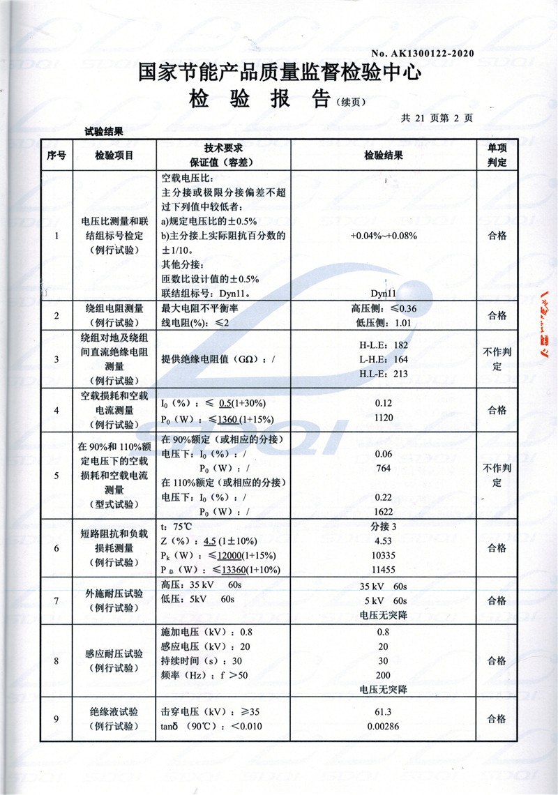 高低压试验报告-S11-1250门头沟门头沟门头沟油浸式变压器-2.jpg